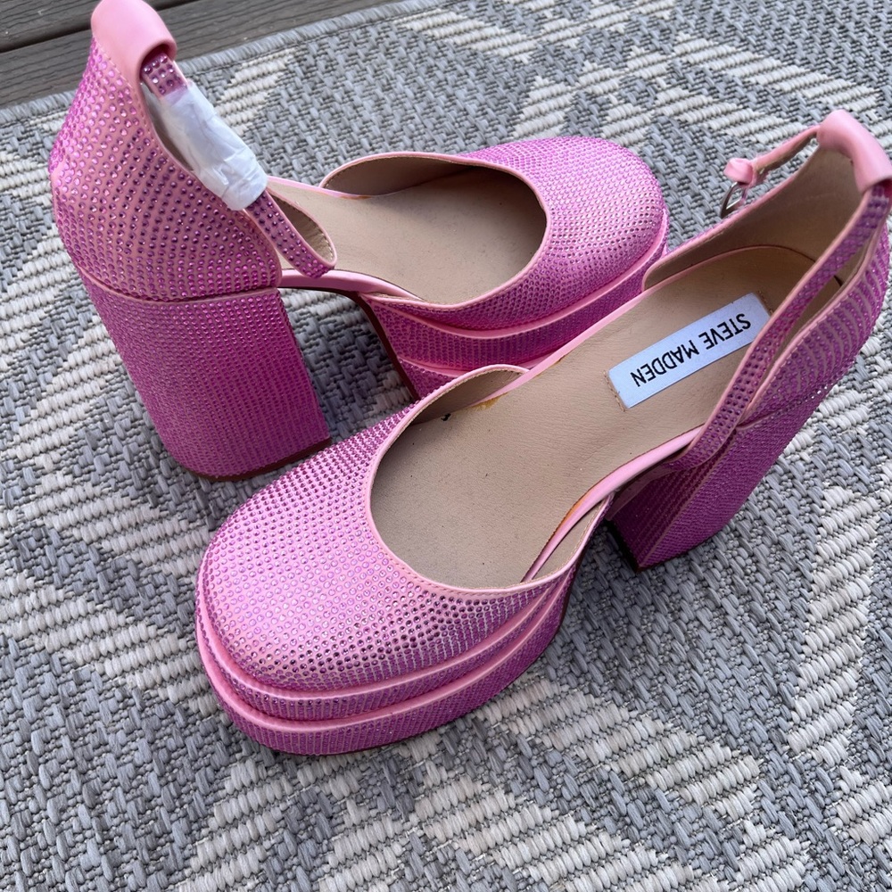 Steve Madden Pink Rhinestone Platform Shoes
